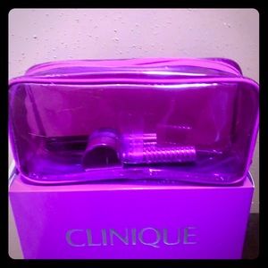 Clinique cosmetic bag with make up